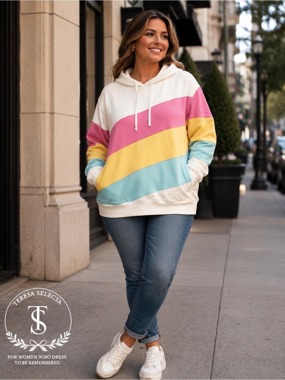 NWT Torrid 2X French Terry Colorblock Pullover Hoodie Pastel Pristine